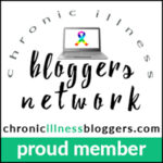 The Chronic Illness Bloggers Network badge in white, black and green to show that Invisibly Me is a proud member.