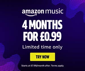 An ad for Amazon Music, with 5 months for £0.99 limited time only.