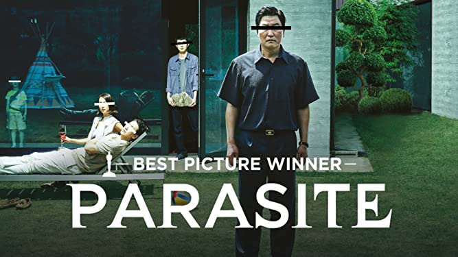 Cover image for the film Parasite that's available on Amazon Prime Video.