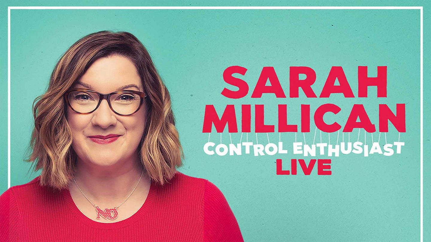 Cover image for the Sarah Millican Control Enthusiast Live TV stand up available on Amazon Prime Video.