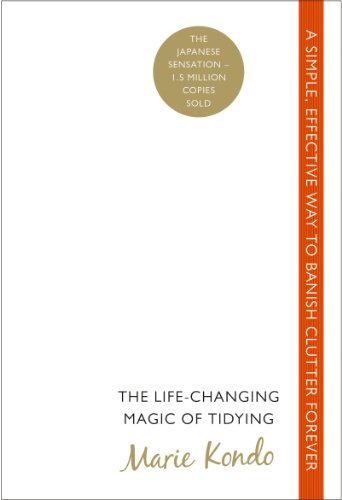 The book cover (white and minimalistic in design) for The Life-Changing Magic of Tidying.