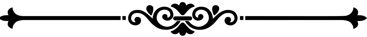 A narrow, long black fleur de lis style horizontal divider.