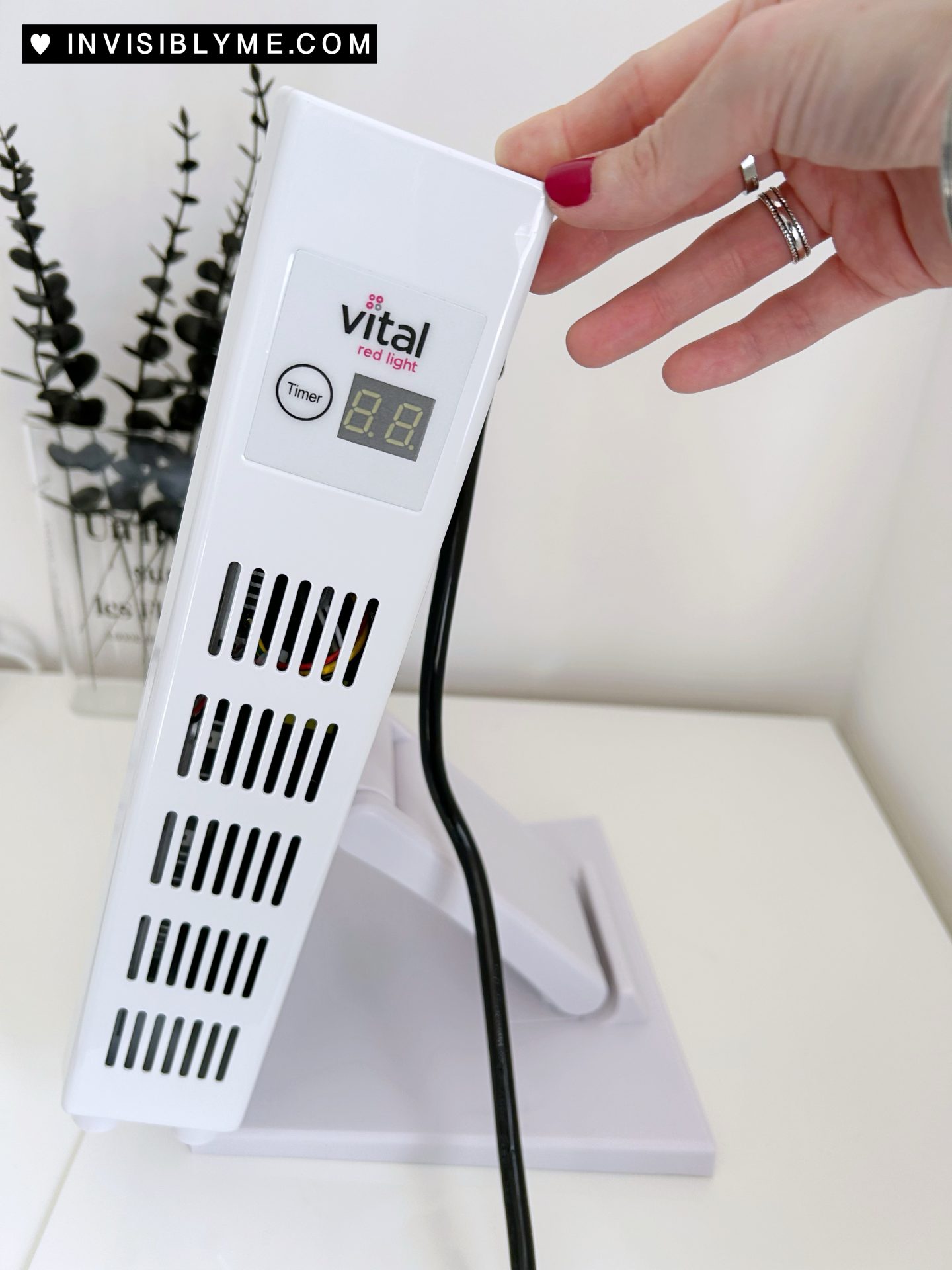 The side of the Vital Red Light device.